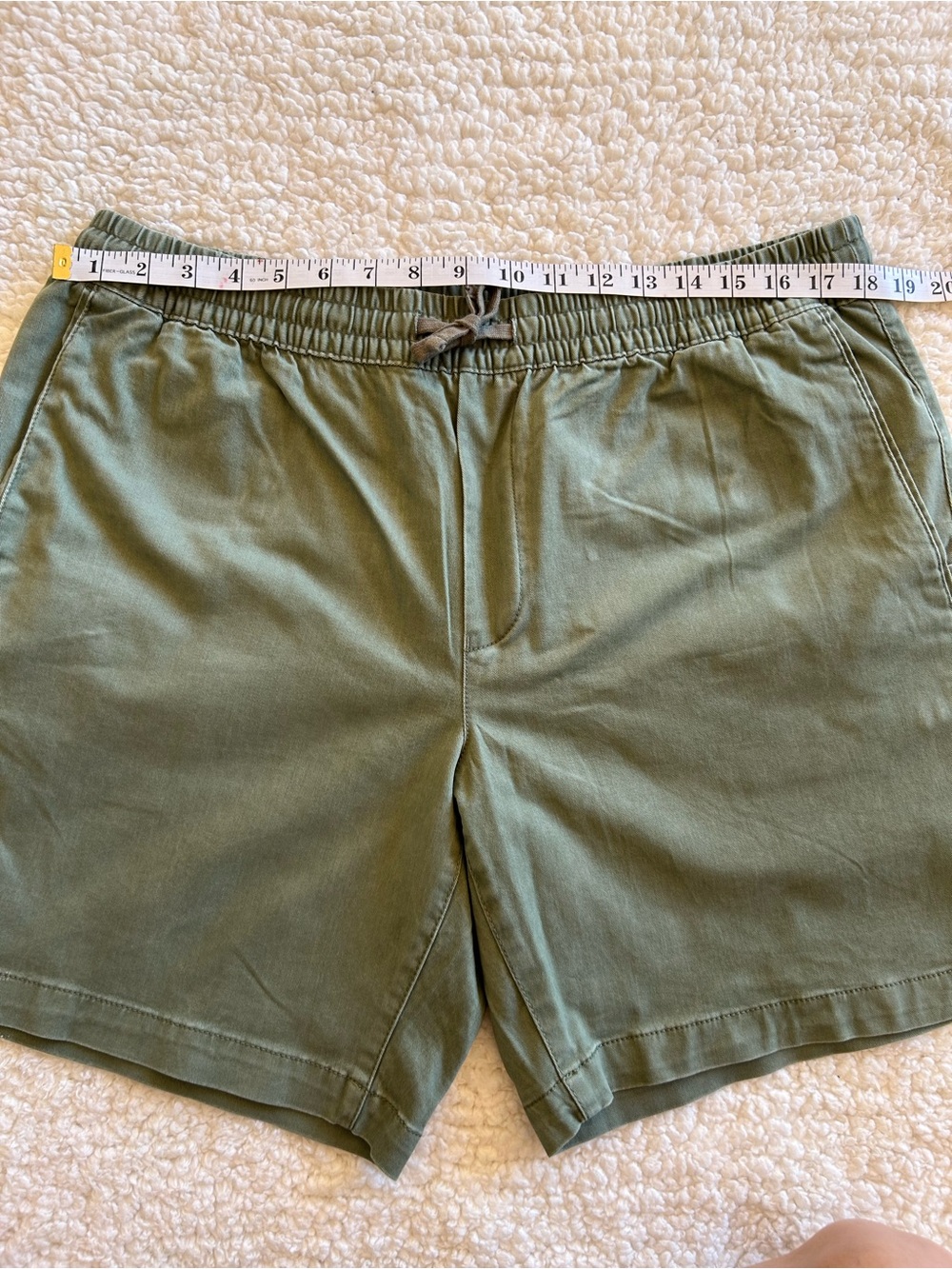 George Mens Olive Green Shorts with Elastic Waist